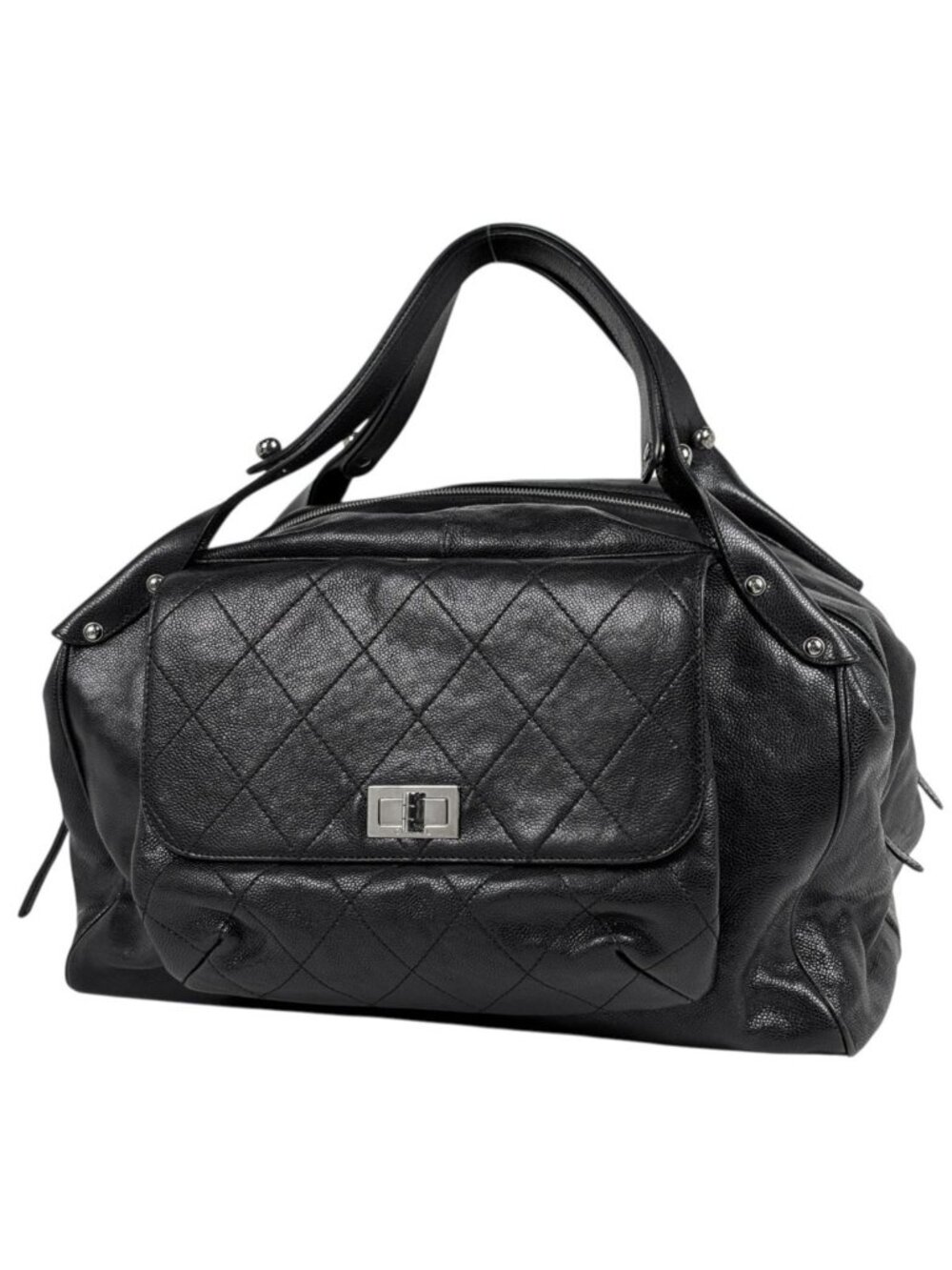 Chanel Boston Bag Caviar Leather Black
